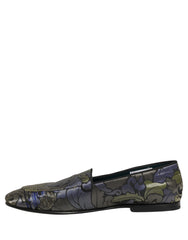 Dolce & Gabbana Multicolor Floral Jacquard Men Loafers Shoes