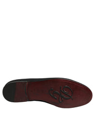 Dolce & Gabbana Black Woven Men Slip On Dress Loafers Shoes