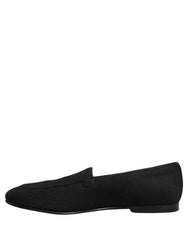Dolce & Gabbana Black Woven Men Slip On Dress Loafers Shoes