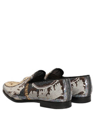 Dolce & Gabbana Multicolor Embroidered Sequin Loafers Shoes