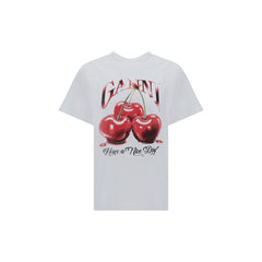 Ganni White Cotton T-Shirt