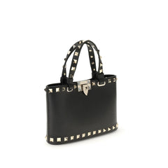 Valentino Garavani Black Calf Leather Bos Taurus Shoulder Bag