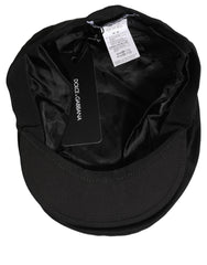 Dolce & Gabbana Men Black Cotton Stretch Newsboy Cloth Capello Hat