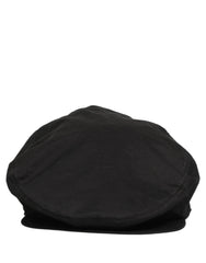 Dolce & Gabbana Men Black Cotton Stretch Newsboy Cloth Capello Hat