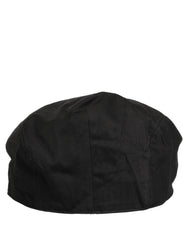 Dolce & Gabbana Men Black Cotton Stretch Newsboy Cloth Capello Hat