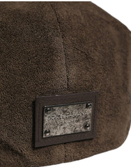 Dolce & Gabbana Men Brown Cotton Newsboy Cloth Capello Hat