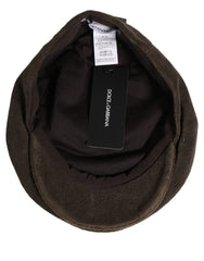 Dolce & Gabbana Men Brown Cotton Newsboy Cloth Capello Hat
