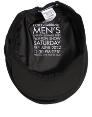 Dolce & Gabbana Men Black Cotton Stretch Newsboy Cloth Capello Hat
