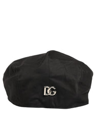 Dolce & Gabbana Men Black Cotton Stretch Newsboy Cloth Capello Hat