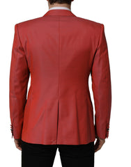 Dolce & Gabbana Red Wool Single Breasted Men Blazer Jacket