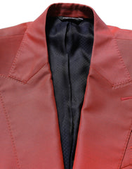 Dolce & Gabbana Red Wool Single Breasted Men Blazer Jacket