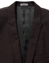 Dolce & Gabbana Brown Wool GOLD Single Breasted Men Jacket