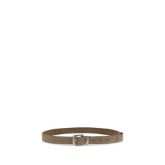 Brunello Cucinelli Beige Calf Leather Bos Taurus Thin Belt