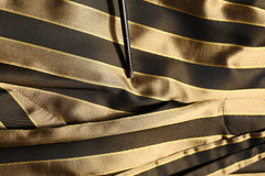 Dolce & Gabbana Gold Black Stripe Satin Tapered Leg Men Pants