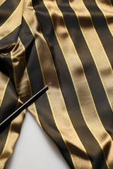 Dolce & Gabbana Gold Black Stripe Satin Tapered Leg Men Pants