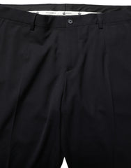 Dolce & Gabbana Black Wool Tapered Leg Dress Trouser Pants