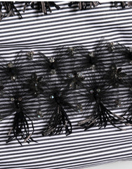 Dolce & Gabbana BlackGray Pinstripe Embellished Trouser Pants