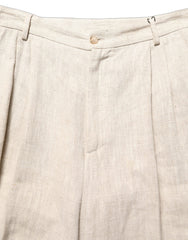 Dolce & Gabbana Beige Linen Tapered Men Dress Trouser Pants