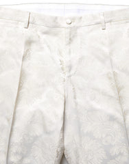 Dolce & Gabbana White Floral Men Dress Formal Trouser Pants