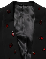 Dolce & Gabbana Black Crystal Embellished 2 Piece Suit