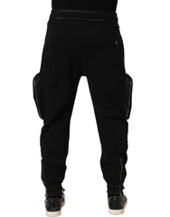 Dolce & Gabbana Black Mid Waist Cargo Jogger Sweatpants Pants