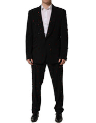 Dolce & Gabbana Black Crystal Embellished 2 Piece Suit