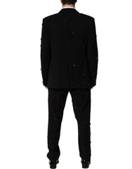 Dolce & Gabbana Black Crystal Embellished 2 Piece Suit