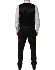 Dolce & Gabbana Black Wool Slim Fit Formal 3 Piece Men Suit