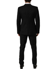 Dolce & Gabbana Black Wool Slim Fit Formal 2 Piece Men Suit