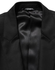 Dolce & Gabbana Black Wool Slim Fit Formal 2 Piece Men Suit