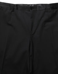 Dolce & Gabbana Black Wool Tapered Leg Dress Trouser Pants