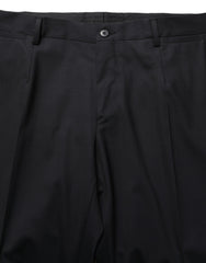 Dolce & Gabbana Black Wool Tapered Leg Dress Trouser Pants