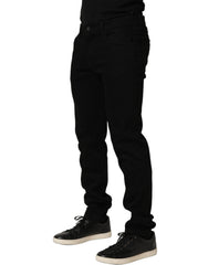 Dolce & Gabbana Black Cotton Stretch Skinny Men Denim Jeans