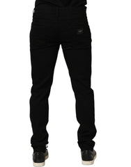 Dolce & Gabbana Black Cotton Stretch Skinny Men Denim Jeans