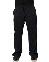 Dolce & Gabbana Black Nylon Straight Jogger Sweatpants Pants