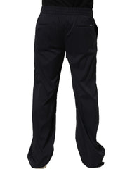 Dolce & Gabbana Black Nylon Straight Jogger Sweatpants Pants