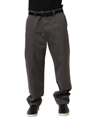 Dolce & Gabbana Dark Gray MidWaist Straight Men Trouser Pants