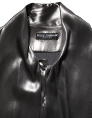 Dolce & Gabbana Silver Satin Silk Long Sleeves Men Dress Shirt