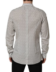 Dolce & Gabbana White Logo GOLD Long Sleeves Dress Shirt