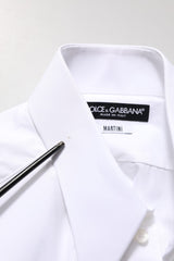 Dolce & Gabbana White MARTINI Long Sleeves Men Dress Shirt