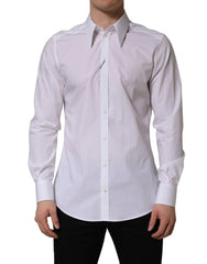 Dolce & Gabbana White MARTINI Long Sleeves Men Dress Shirt