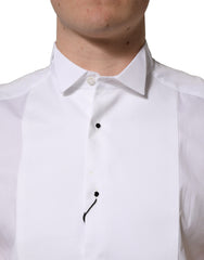 Dolce & Gabbana White Cotton MARTINI Sleeveless Men Dress Shirt
