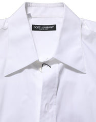 Dolce & Gabbana White Cotton Sleeveless Formal Dress Shirt