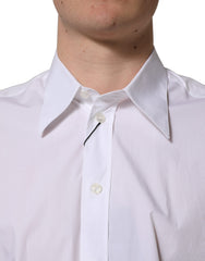 Dolce & Gabbana White Cotton Sleeveless Formal Dress Shirt