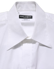 Dolce & Gabbana White Cotton Sleeveless Formal Dress Shirt