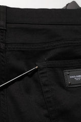 Dolce & Gabbana Black Cotton Stretch Skinny Men Denim Jeans