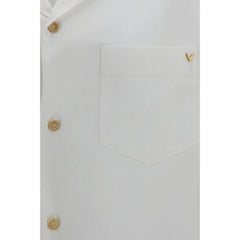 Valentino White Cotton Shortsleeve Shirt