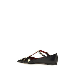 Valentino Garavani Black Goatskin Ballet Flats