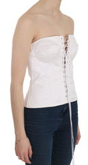 Dolce & Gabbana Elegant White Strapless Corset Top