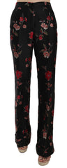 Dolce & Gabbana Elegant Floral Print Boot Cut Trousers